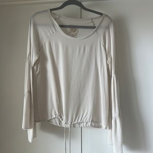 White bell sleeve blouse